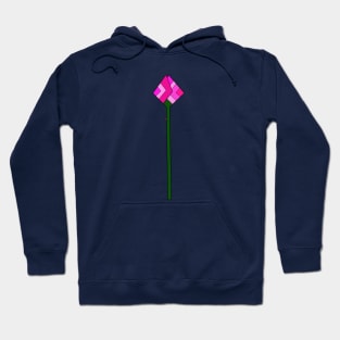 Long pink rose Hoodie